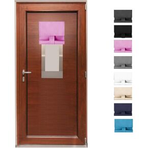 Classroom Window Cover Door Curtains Blackout Shades for Classroom Windows and Doors No Drill Window Blinds Room Darkening Tie Up Door Window Covering - W 9.8 Inch x H 39 Inch (1, Pink)