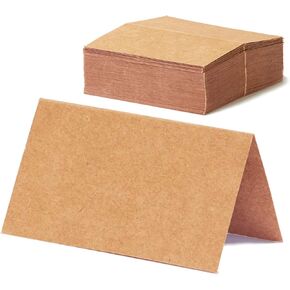 Place Cards for Weddings, 100-Count Kraft Table Name Cards, Blank Rustic Tent Cards, Seating Placecards for Dinner Parties, Banquets, Events
