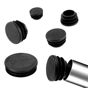 40 PCS Mixed Sizes Round Plastic Plug, Pipe Tubing End Cap Black Plastic Plug, Glide Insert Furniture Finishing Plug, Steel Furniture Foot Table Chair Leg Blanking End Insert Plug Biscuits and Plugs