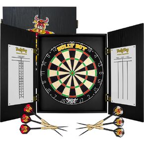 Shot! Michael Smith Bully Boy World Champion Dartboard Cabinet Set Home Centre with Steel tip Darts