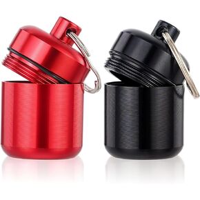 2 Pcs Ear Plug Carrying Case Keychain Portable Ear Plug Holder Ear Plug Holder Case Small Waterproof Ear Plug Container Metal Earplug Case Mini Earplugs Storage for Earplugs Pills and Jewelry