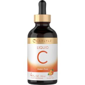 Carlyle Vitamin C Liquid | 4 fl. oz | Orange Flavor | Vegan, Non-GMO, Gluten Free Supplement