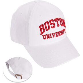 Desert Cactus Boston University Baseball Hat Terriers BU Brimmed Embroirderd Hats Cap Adjustable Cloth Strap Adult (Style D1) White