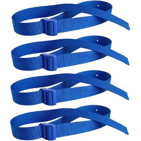 4 قطع من أشرطة القدم البديلة لآلة التجديف الزرقاء، أشرطة قدم قابلة للتعديل متعددة الوظائف، حزام ثابت للقدم لدراجة التمرين in Kuwait