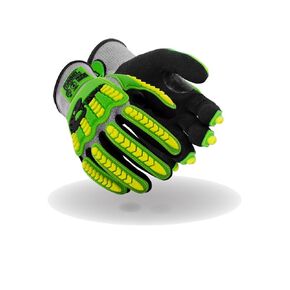 MAGID T-REX Flex Series Lightweight Impact Gloves, 6 Pair, NitriX Palm Coating, Size 6/XS, Black & Green