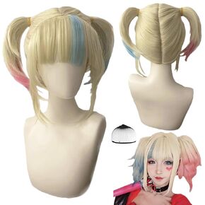 Yutniverse 32inch White Wig with Bangs with Ribbon White Wigs for Women with Glove Straight Long white Wig Cosplay Wig for Women Girl Synthetic Party Wig with Hair Clip