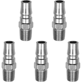 5 Pack Air Compressor Hose Fittings PM20 to 1/4" BSP Thread Adapter Quick Release Pneumatic Connector for Industrial Brad Nailer Combo Kit Airline Airbrush System Automotive Tire Compressors