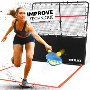 مساعد تدريب Pickleball Rebounder، زاوية قابلة للتعديل، سهلة الإعداد والتخزين - مثالية لليدين الأمامية والخلفية وتنسيق دقة التحكم في المطبخ، مصممة لكرة البيسبول