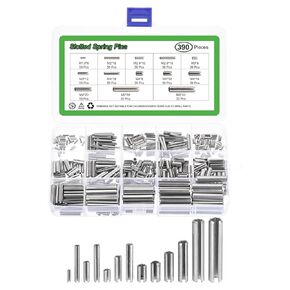 uxcell 220Pcs Roll Pin Assortment Set 304 Stainless Steel Slotted Spring Pins Split Expansion Pins for Home Improvement Automotive Machine Repair, Silver