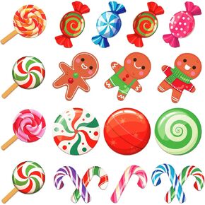 FLYAB 38 قطعة من زخارف عيد الميلاد الملونة لعيد الميلاد كاندي لاند والنعناع وديكورات عصي الحلوى لعيد الميلاد ولوحة الإعلانات الجدارية والفصول الدراسية وديكورات حفلات عيد الميلاد كاندي لاند in Kuwait