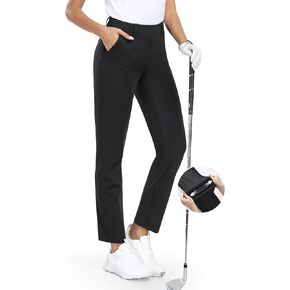 IUGA Stretchy Womens Golf Pants 7/8 Ankle Pull On Work Pants Athletic Business Casual Travel Dress Pants with Pockets Petite