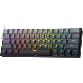 لوحة مفاتيح Redragon K617 Rapid Trigger للألعاب، 60% 61 مفتاحًا لوحة مفاتيح ميكانيكية سلكية مع تشغيل فائق السرعة، مفتاح مغناطيسي مخصص، نقطة تشغيل قابلة للتعديل، معدل اقتراع 8 كيلو هرتز، رمادي ضبابي
