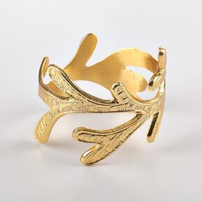 Saro Lifestyle Vine Napkin Rings (Set of 4), Gold, Set of 4
