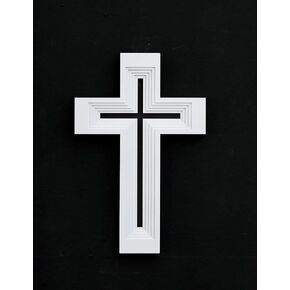 ADAVAS.Y&G Wall Wooden Cross 3D Five Stacked Layers Wall Decor Christians Cross Spiritual Religious Wall Plaque Christmas Gift For Church and Home 14" H