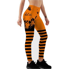Halloween High Waisted Leggings for Women Fitness Yoga Pants Tummy Control Cycling Workout Gym