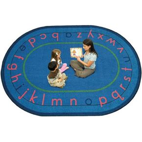 Joy Carpets Montessori Alphabet Rug, Multi, 5'4" x 7'8" Oval