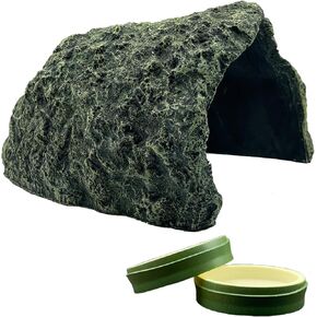 QUZIREVA Extra Large Reptile Hides and Caves Simulation Rock Reptile Hideout Terrarium Habitat Décor for Bearded Dragon Lizards Ball Python Snakes Turtle Large Reptiles Amphibians