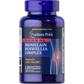 Puritan's Pride Herbal Joint Soother® Bromelain Boswellia Complex with Turmeric, 120 Capsules,®