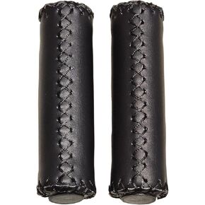 Grips - Fito Synthetic Leather Bicycle Grips for Beach Cruiser City Road Fixie Bikes, Black