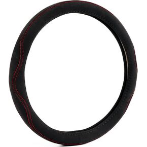 Pink Leather Steering Wheel Cover for Women,Universal 14.5-15 inch Steering Wheels,Breathable,All-Season,Cute Steering Wheel Cover.