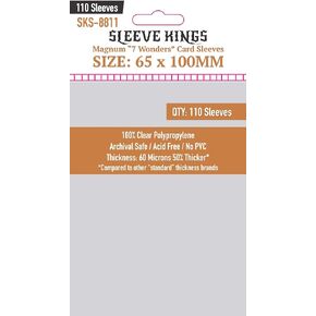 Sleeve Kings Magnum 7 Wonders Card Sleeves (65x100mm) - 110 Pack, 60 Microns