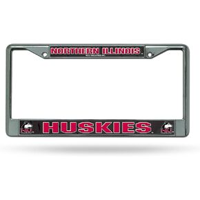 Rico Industries NCAA Northern Illinois Huskies 12" x 6" Silver Chrome Frame W' Decal Insert Car/Truck/SUV Auto Accessory