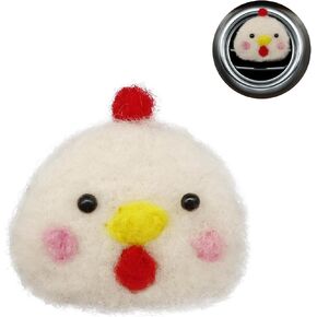 Chick Car Vent Clips Car Air Freshener Vent Clip,Refillable Essential Oil Car Diffuser,White Chicken Car Accessories for Women Teens,Wool Felt Girly Car Decor