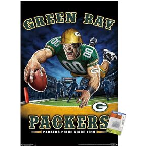 NFL Green Bay Packers - End Zone 17 Wall Poster with Push Pins