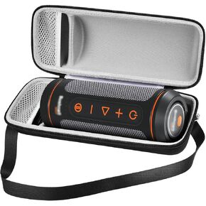 حافظة متوافقة مع مكبر صوت Bushnell Wingman 2/ Wingman Golf GPS، صندوق حقيبة حمل واقٍ لمكبر صوت Bushnell Wingman Bluetooth، جيب شبكي إضافي لأسلاك الشحن والملحقات، أسود in Kuwait