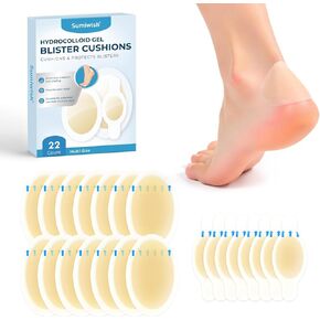 Hydrocolloid Bandages - 22ct Blister for Fast Healing and Blister Prevention - Waterproof, Blister Bandages for Feet, Toes, Heels, Fingers and Wound Care