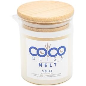 Coco Bliss Melt - Massage Candle Natural Coconut Moisturizing Body Oil Candles for Women, Men & Romantic Couples | Body Essential Oil Candle Vanilla Scent, Vitamin E Almond Oil, Cocoa Butter - 8Oz