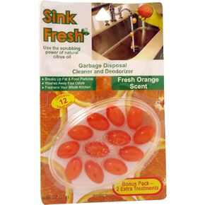 Economy Kitchen Accessory Sink Fresh Orange 12 Count Drain Cleaner, Breaks Up Fat & Food Particles, Washes Away Foul Odors, Freshens Your Kitchen