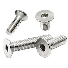 10PCS M8 x 50mm Flat Head Socket Cap Screws Bolts, Stainless Steel 18-8 (304), Bright Finish, Allen Socket Drive,Machine Screws Inner Hex Screw Fasteners Bolts