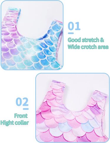Nymphperi 2 Packs Gymnastics Leotard for Girls Sparkle Biketards with Shorts Kids Sleeveless Unitard One-Piece Dancewear in Kuwait