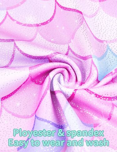 Nymphperi 2 Packs Gymnastics Leotard for Girls Sparkle Biketards with Shorts Kids Sleeveless Unitard One-Piece Dancewear in Kuwait