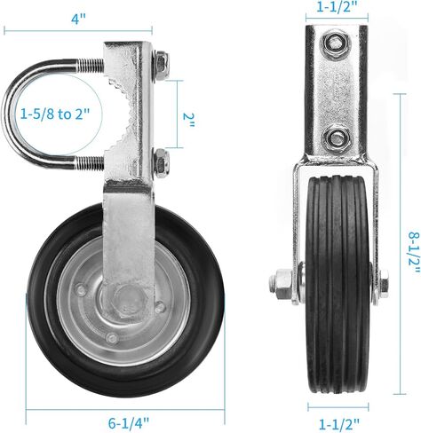 Gate Wheel Supporting Metal Swing Gate, 6" Gate Helper Wheels for 1-5/8" Thru 2" Gate Frames, for Metal Tube Gate, Chain Link Fence, 2 Pack Silver in Saudi Arabia