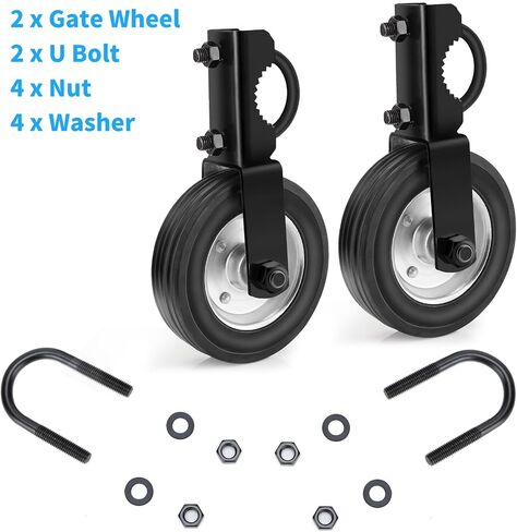 Gate Wheel Supporting Metal Swing Gate, 6" Gate Helper Wheels for 1-5/8" Thru 2" Gate Frames, for Metal Tube Gate, Chain Link Fence, 2 Pack Silver in Saudi Arabia