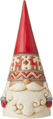 Enesco Jim Shore Heartwood Creek Nordic Noel Reindeer Hat Gnome Wonders at Work تمثال، 2.17 بوصة ارتفاع، أبيض قذر، أحمر، رمادي in Saudi Arabia