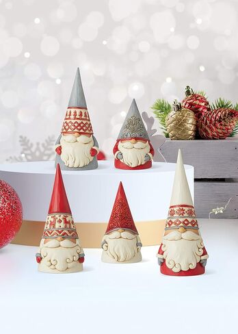 Enesco Jim Shore Heartwood Creek Nordic Noel Reindeer Hat Gnome Wonders at Work تمثال، 2.17 بوصة ارتفاع، أبيض قذر، أحمر، رمادي in Saudi Arabia