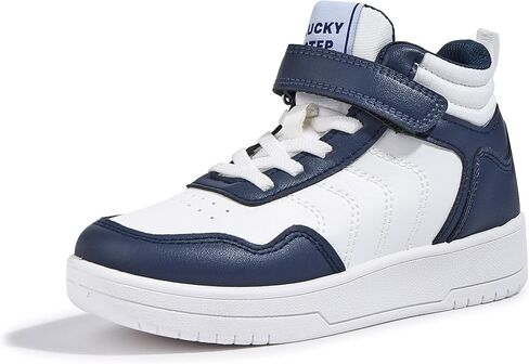 LUCKY STEP Kids High Top Sneakers Fashion Basketball Tennis Shoes Skyhigh Running Sports Ankle Boots Hook and Loop Casual Walking Shoe for Boys Girls in Kuwait