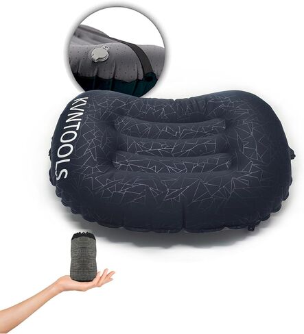 Camping Pillow-Compressible, Ultralight Inflatable,Compact, Comfortable, Ergonomic Inflating Pillows for Neck & Lumbar Support While Camp, Hiking(Navy Blue,with Anti Slip Straps) in Saudi Arabia