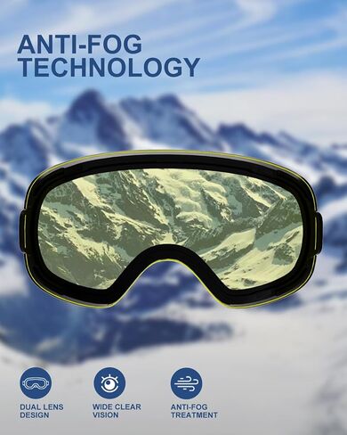 Ski Goggles PRO, Interchangeable Lens 100% UV400 Protection, Unisex Snow Goggles for Men & Women in Saudi Arabia