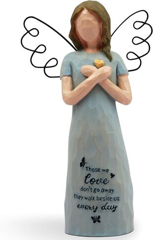 BORLESTA Sympathy Gifts - Memorial Gifts, Sympathy Gifts for Loss of Loved One, Remembrance Gifts, Bereavement Gifts, Angel Gifts for Women, Angel Figurines (Blue) in Saudi Arabia