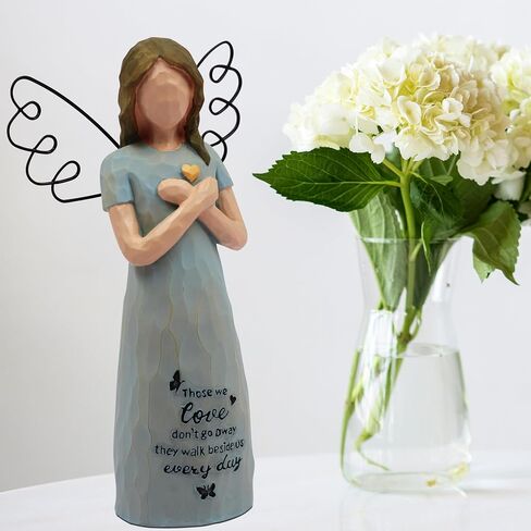 BORLESTA Sympathy Gifts - Memorial Gifts, Sympathy Gifts for Loss of Loved One, Remembrance Gifts, Bereavement Gifts, Angel Gifts for Women, Angel Figurines (Blue) in Saudi Arabia