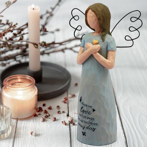 BORLESTA Sympathy Gifts - Memorial Gifts, Sympathy Gifts for Loss of Loved One, Remembrance Gifts, Bereavement Gifts, Angel Gifts for Women, Angel Figurines (Blue) in Saudi Arabia