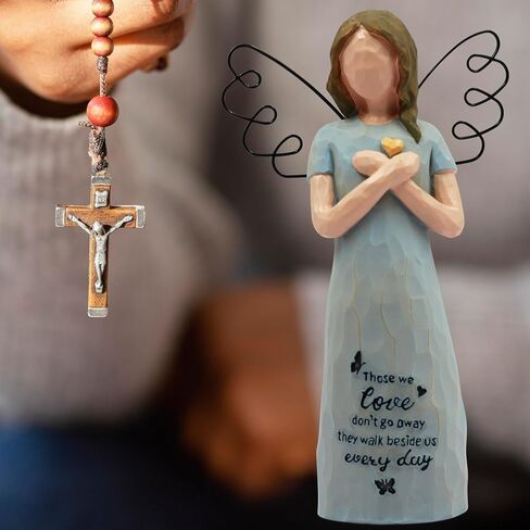 BORLESTA Sympathy Gifts - Memorial Gifts, Sympathy Gifts for Loss of Loved One, Remembrance Gifts, Bereavement Gifts, Angel Gifts for Women, Angel Figurines (Blue) in Saudi Arabia