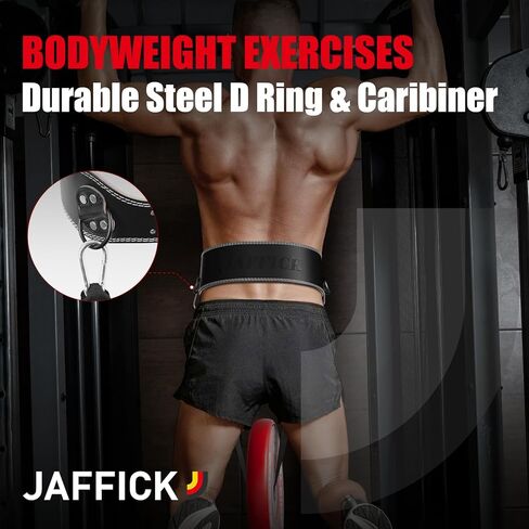 حزام رفع الأثقال الجلدي من جافيك وحزام غمس 3 في 1 مع حبل لرفع الأثقال والسحب إلى صالة الألعاب الرياضية ورفع الأثقال القرفصاء ودعم الخصر لكمال الأجسام للرجال والنساء in Kuwait