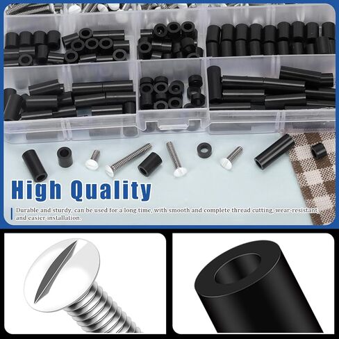 Glarks 245pcs Wall Plate Screws White with Nylon Round Spacers Set Long Electrical Outlet Screws Machine Screws Device Mounting Screws Outlet Plate Screw Faceplate Screw in Saudi Arabia