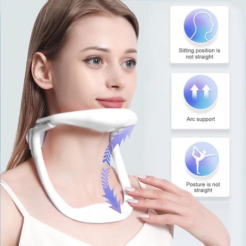 Neck Support, Adjustable Neck Brace for Aligning Neck, Spine Decompressed, Cervical Neck Traction Device, Shaping Cervical Collar for Women, Conducive to Correct Forward Head Posture(White) in Saudi Arabia