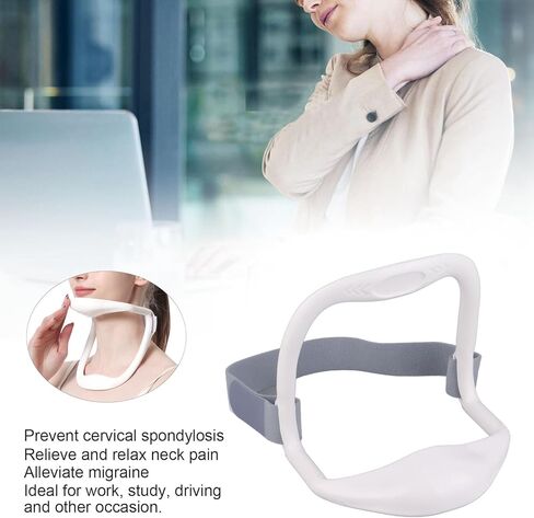 Neck Support, Adjustable Neck Brace for Aligning Neck, Spine Decompressed, Cervical Neck Traction Device, Shaping Cervical Collar for Women, Conducive to Correct Forward Head Posture(White) in Saudi Arabia
